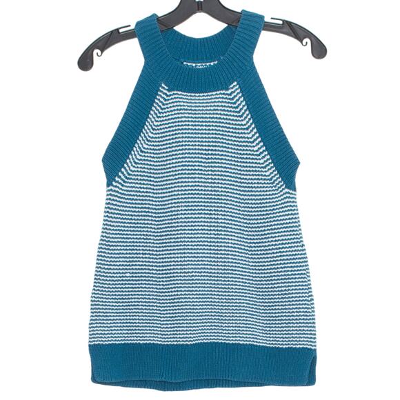Ann Taylor Loft Top Coastal Boho Minimalist Cottagecore Preppy Scandi Blue Small - Picture 1 of 5